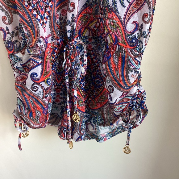 Luli Fama Rebeldia -T Back Romper Womens Size Large Paisley Mixed Print  Beach - Picture 3 of 16